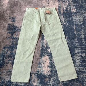NWT Levi’s 501 shrink to fit Men's mint green straight leg jeans 40x34